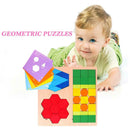 Wood Geometric Puzzle Toys Kids Children Montessori Jigsaw Educational Game Kits