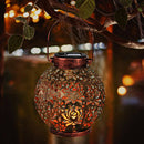 Retro Solar LED Lamp Garden Iron Hanging Lantern Landscape Light (A Copper)