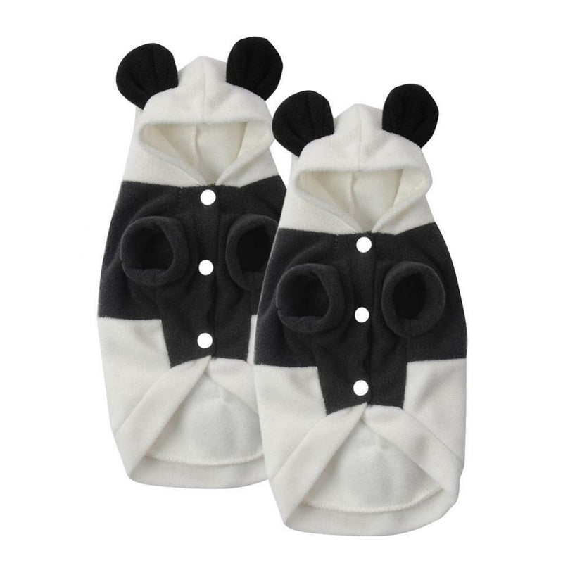 2x Pet Dog Cat Clothes Cute Panda Warm Hoodie Coat Costume Autumn Winter