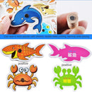 32PCS Baby Kids Magnetic Fishing Game Jigsaw Puzzle Board Wooden Educational