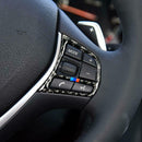 1Pair Carbon Fiber Steering Wheel Button Cover Trim for BMW F20 F21 F30 F32