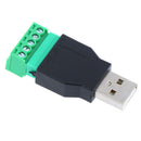 USB 2.0 Type A Male to 5P Screw w/ Shield Terminal Plug Connector Adapter  Z