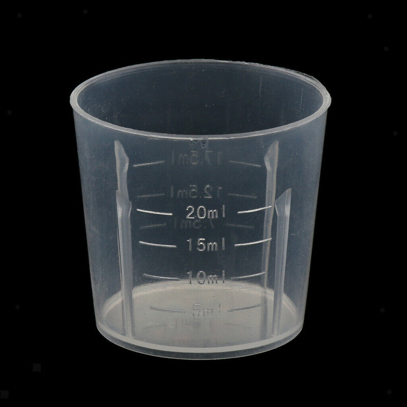 20pcs 20ml Plastic Mini Lab Cylinder Measuring Cup With Scale For Reptile