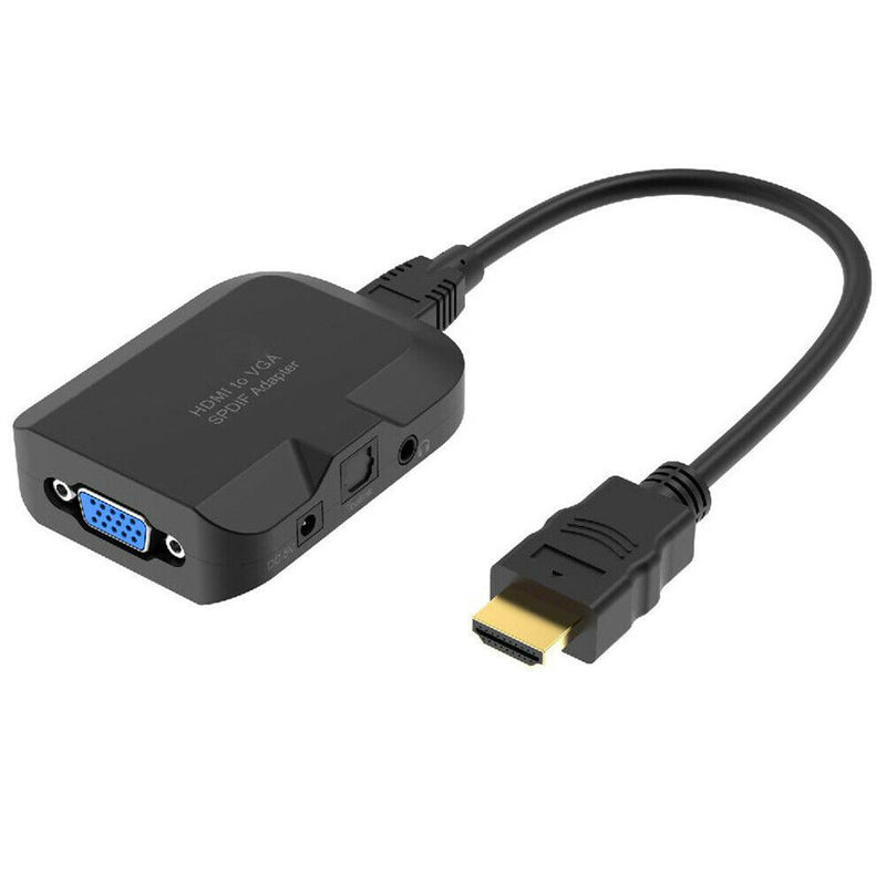HDMI To VGA Adapter With 3.5mm Audio Optical Fiber Converter HDTV For Computer