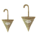 Umbrella Handmade Straw Braided Wall Hanging Flower Pot Basket Hand-Woven H
