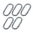 5-Pack Carabiner, Spring Snap Hook Aluminum Clip Buckle 50mm for Outdoor Camping