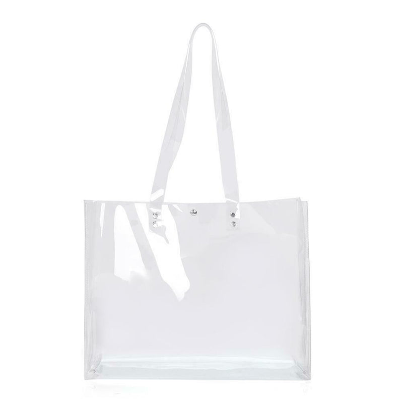Women PVC Transparent Totes Handbags Clear Shoulder Shopping Beach Bags Tote