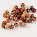 100 pcs round printed wooden beads, DIY jewelry loose beads beads