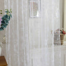 Flocking Butterfly Transparent Curtain Window Tulle Splitter White 100 x 20 T4M7