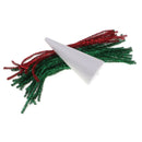 15cm Cone Shape Christmas Tree Styrofoam Foam + 40pcs Red Green Tinsel Stem