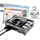for Raspberry Pi 4B Acrylic Case, Heat Sink, Cooling Fan Adapter Pi 4 B Acc