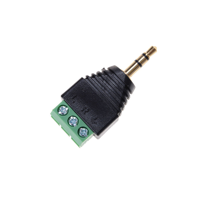 3.5mm Stereo Phone Audio Male Plug Connector Adapter to Terminal Dual Channel ES
