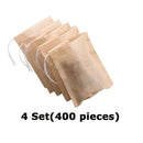 400x Empty Tea Filter Bags w/ Drawstring for Loose Tea Safe & Natural 7x5cm