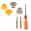 2Pair Replacement Analog Joystick Caps Grey + Yellow Thumb Sticks Cover with