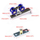 2Pcs Hardware Accessories 4 Wheel Sliding Door Wardrobe Pulley Wooden Door  R2Z5