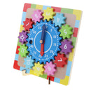 Wooden Shape Sorting Clock For Kids Educational Numbers & Gear Shapes Puzzle