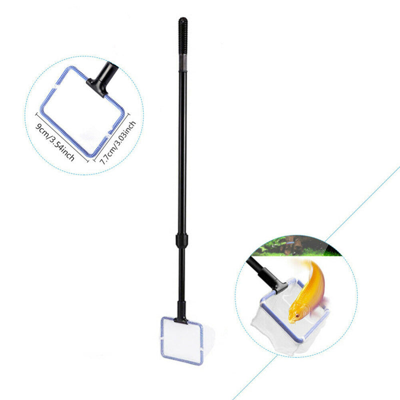 Fish Net Gravel Rake Scraper Aquarium Cleaning Tool (5 in 1 Adjustable) A