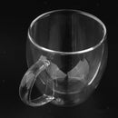 Clear Glass Cups Double-Layer Glass Coffee Mugs 150ml Dishwasher. Microwave,