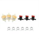 3Pcs/Set Fuel Gas Tank Shut Off Valves Filters Clamps Garden Brush Cutter L V5J7