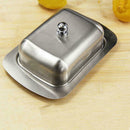 Butter Dish Box Container Cheese Server Storage Keeper Tray Stainless Lid S M2K8