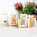 Wooden Sandglass Desktop Organizer Office Decor Pen Pencil Holder Storage Gifts