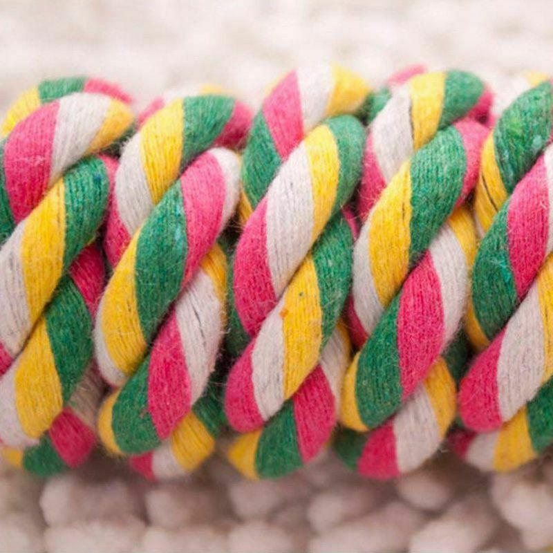 Small Dog/Cat Natural Cotton Knot and Ball Rope Chew Toys for Teeth Cleanin