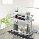 2-Layers Stainless Steel Storage Rack Spice Condiment Basket Desk Organizer