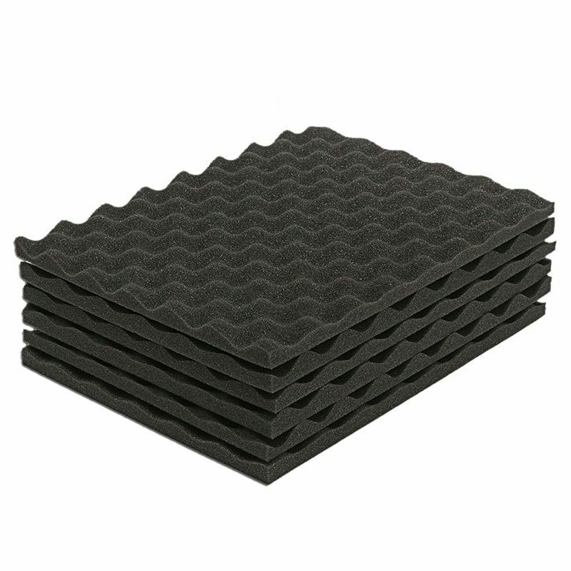 6PCS Black Acoustic Eggshell Foam Sound Absorption Treatment Panel Tile 40X