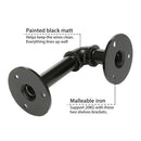 1X(2Pcs Industrial Black Iron Pipe Bracket Wall Mounted Floating Shelf Hang