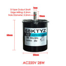 1X(1Pcs 68Ktyz Mini Gear Motor Ac 220V 28W 2.5R/Min Large Torque Permanent