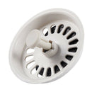 Food Waste Stopper Spin Lock Sink Drain Strainer 3.1" Dia White Black Plast