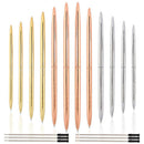 12Pcs Metal Ballpoint Pens with 6Pcs Replacement Refills, Twist Ballpoint P T6V1
