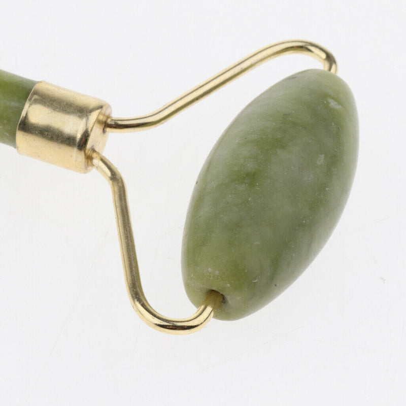 Natural Jade Roller for Face - Facial Massager Roller with Double Head, Neck