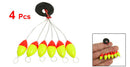 4 Pcs Yellow Red Plastic 6 in 1 Fishing Bobber Stopper Sz 3 R9Y3