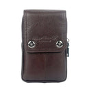 New Portable Soft Leather Belt Purse Bag With Zip Pockets and Phone Pocket for
