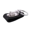 Stainless Steel Keyring Design Faux Leather Belt Loop Key Chain I5B7