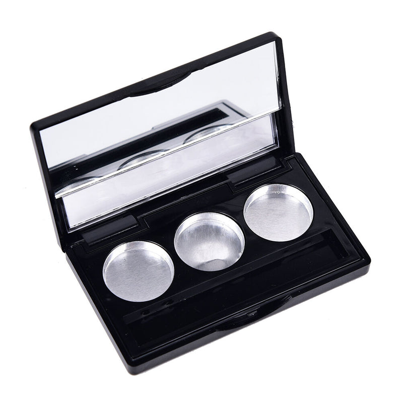 Empty 3 Round Grid Eyeshadow Lipstick Box Case Cosmetic Packing+Palett VhJ Kw