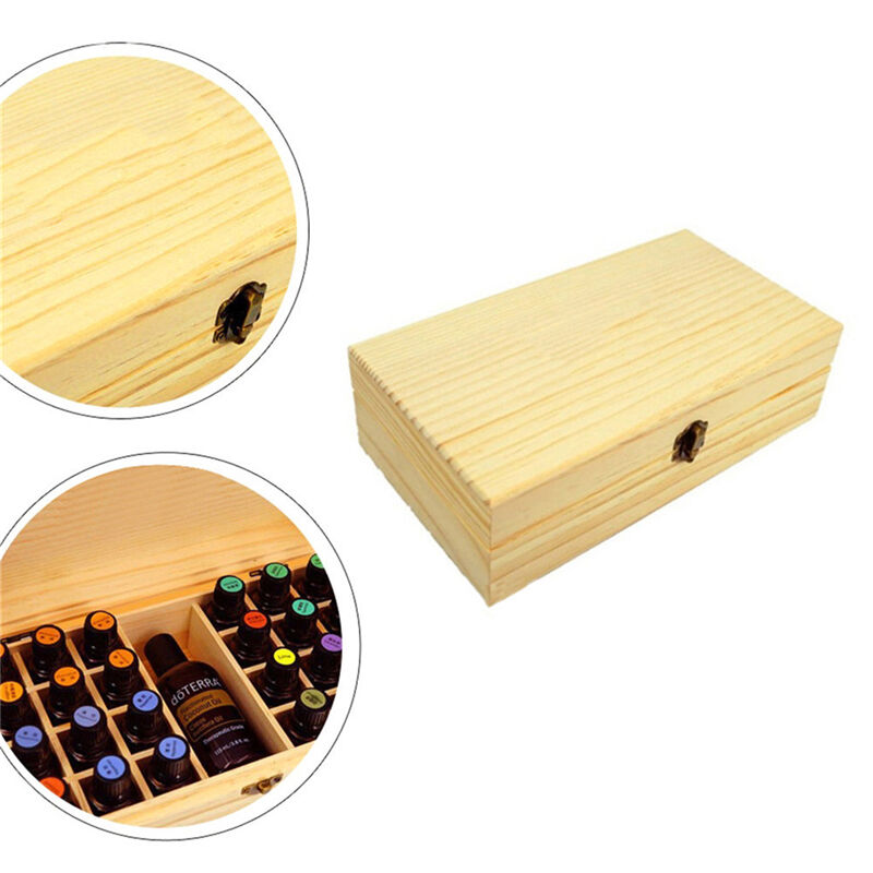 25 Slots Oil Aroma Storage Wooden Case Box Essential Organizer Container Display