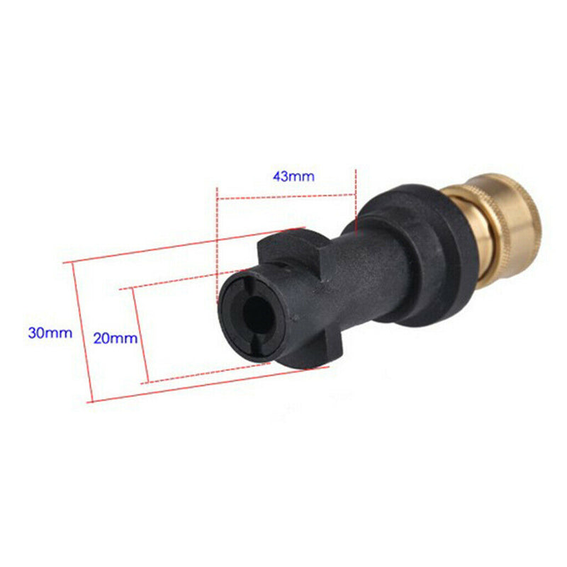 1pc 1/4" Pressure Washer Foam Lance Adapter Connetor For Karcher K2 K3 Accs