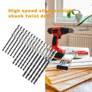15pcs Hex Shank High Speed Steel Straight Handle Twist Reaming Drill Bit