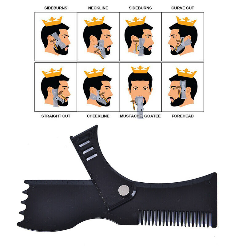 Black Adjustable Beard Shaper Beard Styling Shaping Tool Beard Hair Comb Bru Kw