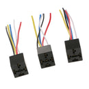 3Pcs Prewired 5 Pin Automotive Relay Harness Socket Holder 40A Fit for 6.3mm