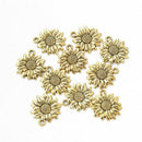 10pcs Golden Sunflower Beads Charms Necklace Bracelet Pendant Jewelry Making Set