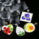 60pcs Pendant Trays Bright Glass Cabochon Necklace Cord for Photo Pendant  FT
