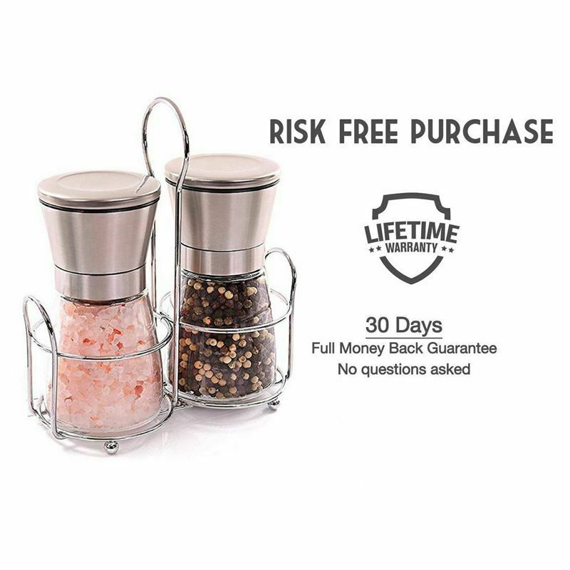 1 Set of two salt and pepper mills, ground with this salt and pepper set ma