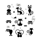 Cute Cat Removable Wall Stickers DIY Switch Decals Home Kids Bedroom Decor