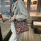 Leopard Crossbody Handbag Women Plush Retro Shoulder Messenger Bag (Pink)