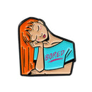 Cartoon Bored Girl Drip Oil Brooch Denim Jacket Badge Lapel Pins (Style 1) A