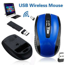 2.4GHz Wireless Cordless Optical Mouse Mice with USB Receiver Blue for Laptop bs