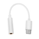USB 3.1 Type-C Male to 3.5mm Female Earphone Audio Adapter Cable(White) A